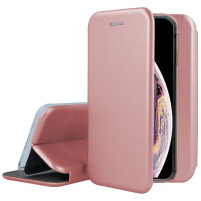 Луксозен кожен калъф тефтер ултра тънък Wallet FLEXI и стойка за Apple iPhone 11 Pro Max 6.5 златисто розов